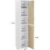 Tribesigns 75.39-Inch Tall Wood Storage Cabinet with 2 Doors and 6 Shelves for Living Room, Bedroom - 3 of 4