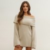 Anna-Kaci Women's Off-Shoulder Ribbed Knit Sweater Top with Foldover Neckline and Soft Relaxed Fit for a Chic Textured Look - 2 of 4