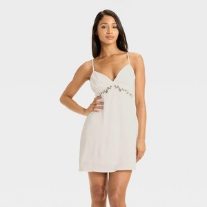 Women's Embroidered Crepe Mini A-Line Dress - Wild Fable™ - 1 of 4