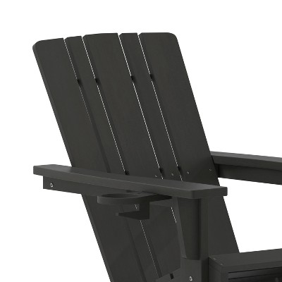 Black HDPE Adirondack Rocking Chair with Armrests