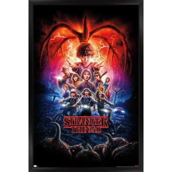 Stranger Things 3 - Framed TV Show Poster (12 Characters Grid) (Size: 24 X  36)