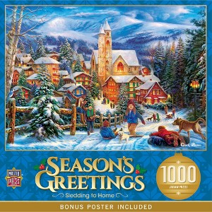MasterPieces 1000 Piece Christmas Jigsaw Puzzle - Sledding to Home - 1 of 4