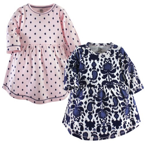 Yoga Sprout Baby And Toddler Girl Cotton Long-sleeve Dresses 2pk, Ikat ...