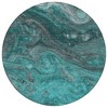 Teal Blue Aqua And Gray Abstract Washable Indoor Outdoor Area Rug - 4 of 4