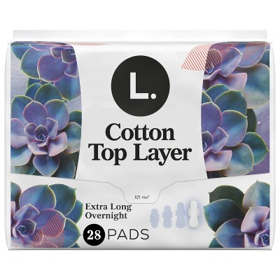 L . Organic Cotton Maxi Extra Long Overnight Pads