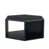 Syemin End Tables Modern Hexagonal Coffee Table with Storage Space, Suitable for Living Room, Study Room, Bedroom, Black, 31.5"*27"*14" - 3 of 4