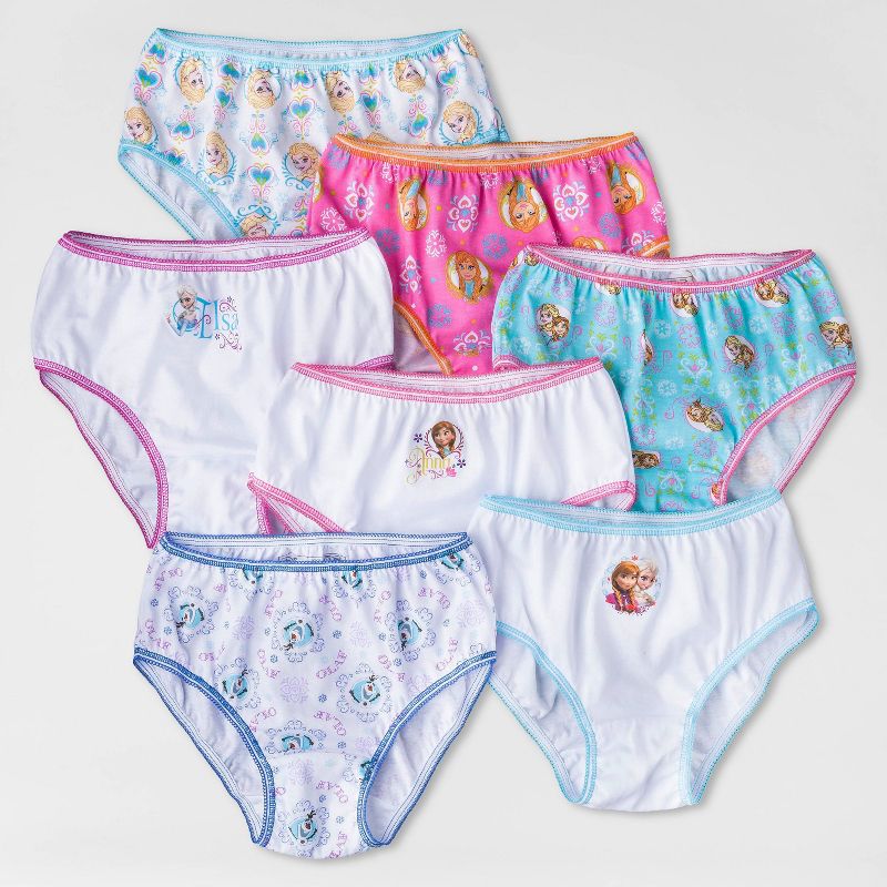 Girls&#39; Disney Frozen 7pk Underwear - White/Pink/Blue 4, 1 of 2