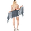 LA LEELA Swimsuit Swim Cover Up Short Women's Beachwear Summer Beach Wraps Skirt Swimwear Coverups Bikini Cover-ups One Size Gray, Solid - 4 of 4