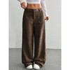 Coolmee Women's Vintage Corduroy High Elastic Waist Wide Leg Pocketed Pants Trouser - 4 of 4
