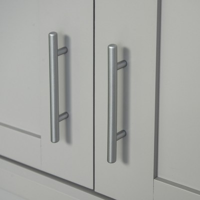 Gray Recessed Panel Freestanding Kitchen Pantry Cabinet with Adjustable Shelves