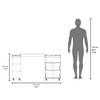 Vynxaria Extendable Desk - White/Dark Walnut, 2 Large Drawers, Open Shelving, Durable Casters, Manufactured Wood - 4 of 4
