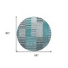 Teal Blue Aqua And Gray Striped Washable Indoor Outdoor Area Rug - 3 of 4