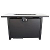 25'' H x 42'' W Steel Outdoor Fire Pit Table with Lid (Black) - 2 of 4