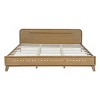 Wooden King Size Bed with Headboard, Sturdy Solid Wood Frame, Platform Bed, Minimalist and Modern Bedroom Furniture-Maison Boucle - 4 of 4