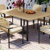 7 Pieces Wicker Outdoor Patio Dining Set,Wicker Garden Dining Table and Chairs Set,Rattan Dining Set with Cushions and Umbrella Hole-Coolbibila - 3 of 4