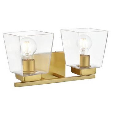 Elegant Lighting Merrick 2 light Brass and Clear Bath Sconce