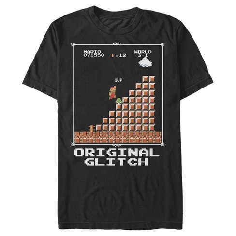 Men S Nintendo Super Mario 8 Bit Nes Original Glitch T Shirt Target
