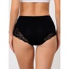 INSPIRE CHIC Women's Plus Size High-Rise Comfy Hipster Lace Trim Silky Briefs 10 Packs - 2 of 4