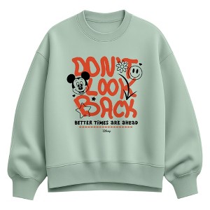 Women's Disney Better Times Ahead Oversized Fleece Crew Sweatshirt