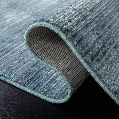 Elysian Bliss 79" Square Hand-Knotted Wool-Blend Rug in Blue/Grey