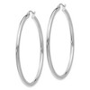 Black Bow Jewelry 2.5mm x 50mm 14k White Gold Classic Round Hoop Earrings - 2 of 4