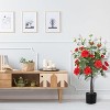 Set of 2 Artificial Rose Trees with Green Leaves, Suitable for Living Room, Office, Home, and Outdoor/Indoor Decoration, 4FT - 4 of 4