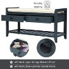 Entryway Storage Bench, Solid Wood Storage Bench with Open Shoe Rack, 2 Drawers, Multipurpose Shoe Bench with Padded Cushion for Hallway - 4 of 4