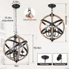 4-Light Modern Chandeliers,Height Adjustable Chandelier Light Fixtures,Wood Chandelier,Ceiling Lights Light Fixtures -The Pop Home - 3 of 4