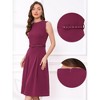 INSPIRE CHIC Women's Sleeveless Crew Neck High Waist A-Line Midi Office Dresses - 2 of 4
