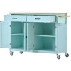 YOOCOZZ Rolling Kitchen Island with Solid Wood Top, Adjustable Shelves and Ample Storage - 2 of 4