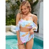 Clearlove Women Summer Bikini Set Tummy Control Swimsuit Two Piece High Waist Floral Swimwear - 2 of 4