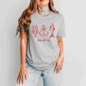 Simply Sage Market Sea La Vie 3 Across Short Sleeve Tee - 1 of 4