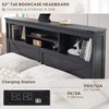 SinCiDo Farmhouse Full Size Bed Frame, w/52" Tall Storage Bookcase Headboard，Charging Station&LED Light, Drawers, No Box Spring Needed, Noiseless - 4 of 4
