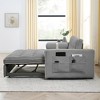 Racxily Modern 55.5" Pull Out Sleep Sofa Bed 2 Seater Loveseats Sofa Couch - Soft Velvet, 3-Pos Backrest, Side Pockets,Pillows for Apartment Office - 2 of 4