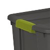 Sterilite 12gal Latch Tote Gray with Green Latches - image 3 of 4