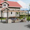 VEVOR 12'x16' Outdoor Retractable Pergola with Canopy, Aluminum Pergola with Retractable Canopy, Modern Pergola with Sun Shade Canopy, Beige - 2 of 4