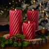 Christmas Swirl Motion Flameless Candle 4x10 Red - 4 of 4