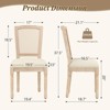 SKRAN French Dining Chairs Set of 2, Upholstered Vintage with Square Backrest with Solid rubberwood Leg for Dining Room Bedroom Kitchen, Beige B - 3 of 4