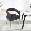 Elegant Hollow Backrest Velvet Chair – Perfect for Small Spaces, Comfortable and Easy to Assemble - 3 of 4