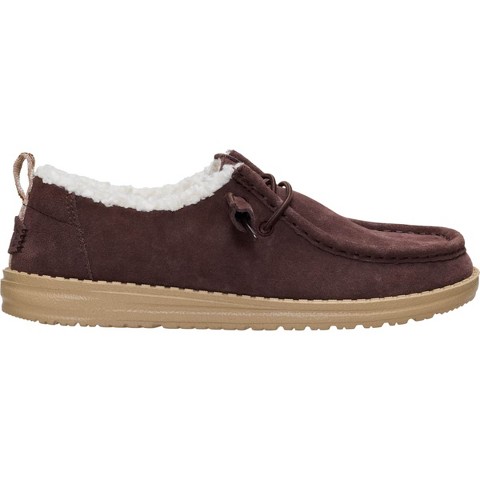 Обувь HEYDUDE Women Wendy Suede Shearling , Dark Brown, 6