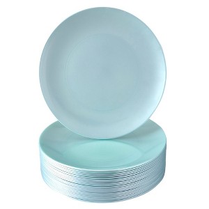 Silver Spoons Modern Plastic Plates for Party, Heavy Duty Disposable Dinner Set, Salad Plates (9”), Mint (20 PC) - Opulence Collection - 1 of 1