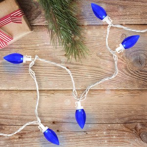 Northlight LED C9 Christmas Lights - Blue - 16' White Wire - 25ct - 1 of 4
