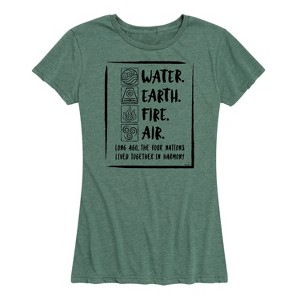 Women's - Avatar: The Last Airbender - Elements Harmony Short Sleeve Graphic T-Shirt - 1 of 4