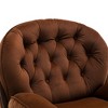 Lyngins Modern Medieval Style Velvet Accent Chair & Ottoman Set, Sofa Chair with Metal Frame/Black Legs, TV Chair Living Room Chair with Ottoman - 3 of 4