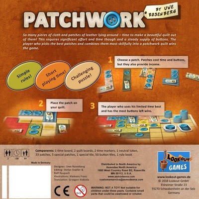 Patchwork Quilting Strategy Game for Two Players