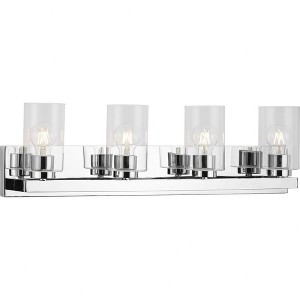 Progress Lighting Goodwin 4-Light Vanity Light, Polished Chrome, Clear Glass Shades - 1 of 3