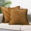 Unique Bargains Home Decorations Solid Wide Bordered Corduroy Striped Throw Pillow Covers 2 Pcs - image 2 of 4