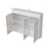 NicBex Sideboard Buffet Cabinet 35.45" Vintage Storage Cabinet with 3 Glass Doors Wall Cabinet with 3-tier Storage Kitchen Pantry for Dining Room - 3 of 4