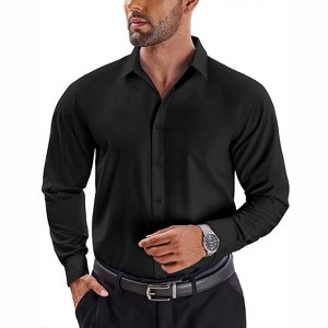 COOFANDY Men's Dress Shirts Long Sleeve Button Up Shirts Formal Business Shirt - 1 of 4