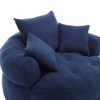 Sapphtopaz Modern Chenille Bean Bag Single Sofa with Backrests&3 Pillows,Comfy Cloud Couch for Adults,Circular Bean Bag for Living Room,Bedroom - 3 of 4